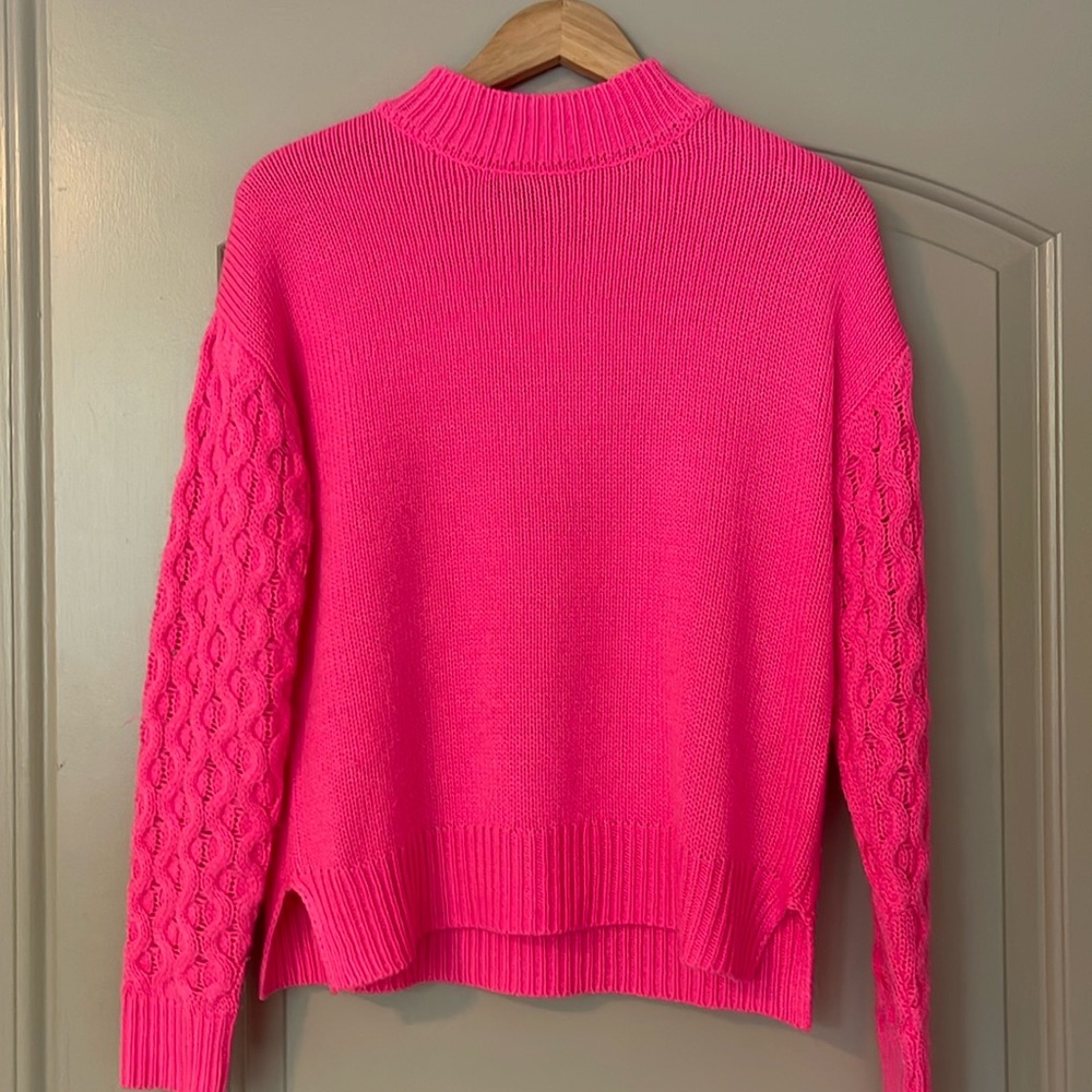 Tribecca 44 hot pink knit sweater size small